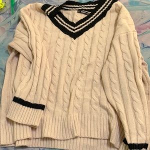 Cream and black sweater